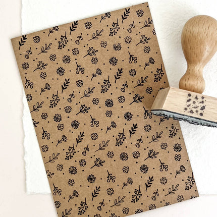 Stempel Stempelpatroon Bloemetjes | DIY Houten stempel Achtergrondstempel Bloemen