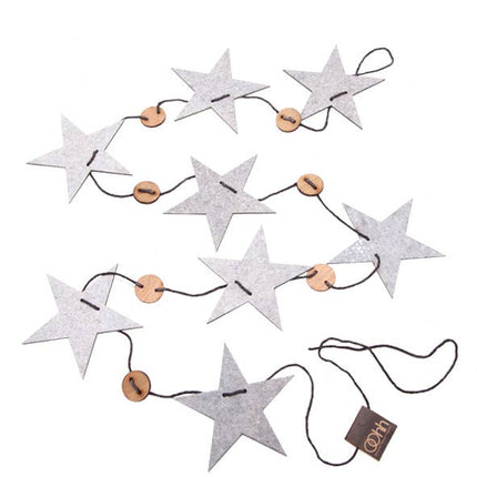 Kerstster-slinger wit, 150 cm