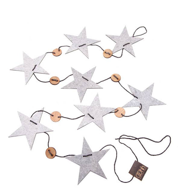 Kerstster-slinger wit, 150 cm