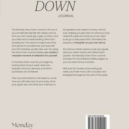 Slow Down Journal |  For reflection & intention | ENG