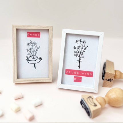 Stempel wilde bloemenboeket, bloemen stempel
