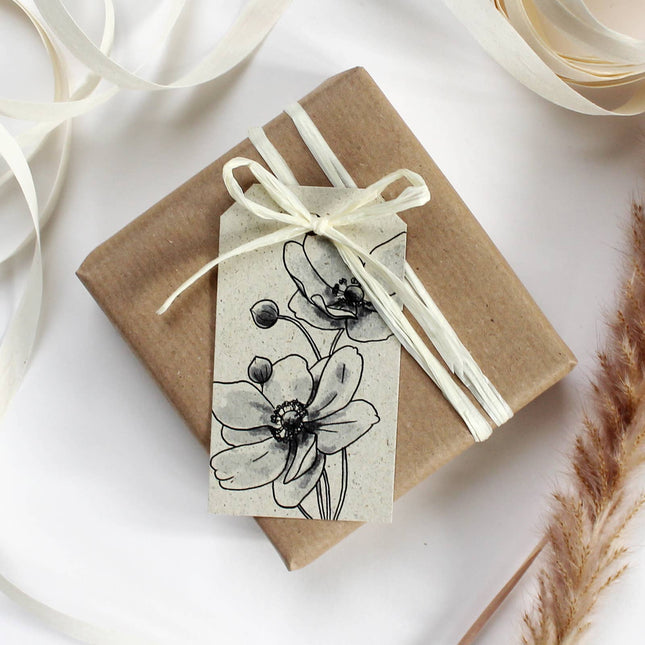 Cadeaukaartjes van graspapier, herfstanemoon