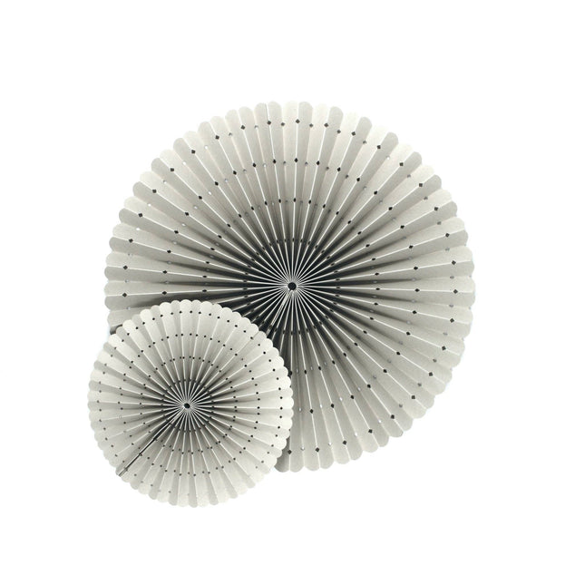 Papieren waaier, set van twee - Nude Grey