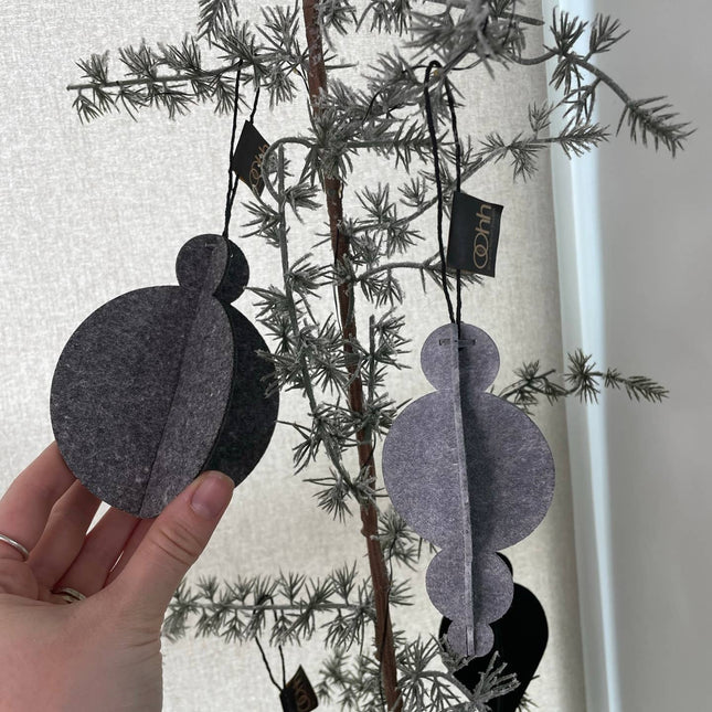 Kerstdecoraties van eco-vilt, set van 3, zwart
