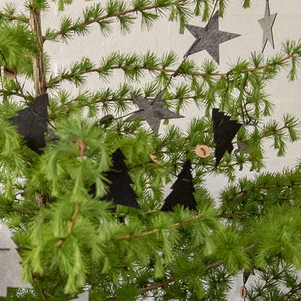 Kerstster-slinger wit, 150 cm