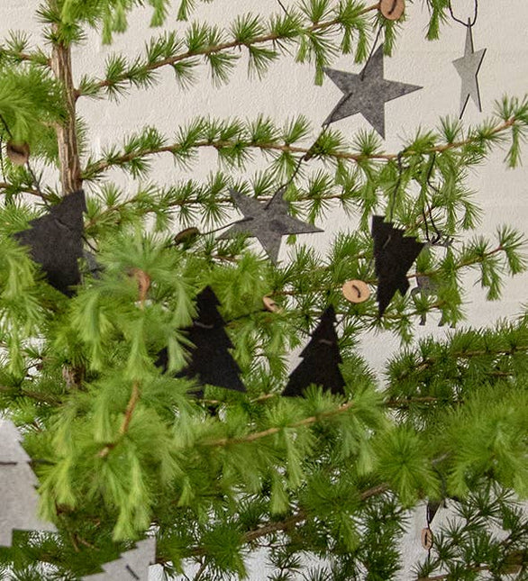 Kerstster-slinger wit, 150 cm