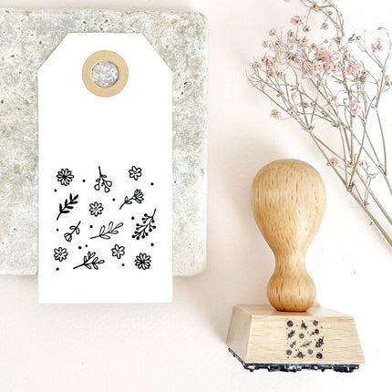 Stempel Stempelpatroon Bloemetjes | DIY Houten stempel Achtergrondstempel Bloemen
