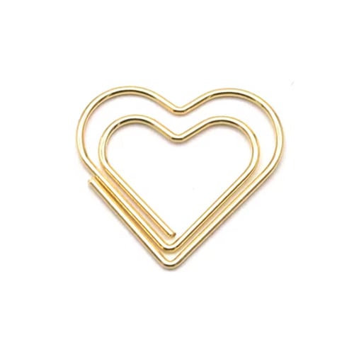 Paperclips hartje goud 23 mm | 20 stuks
