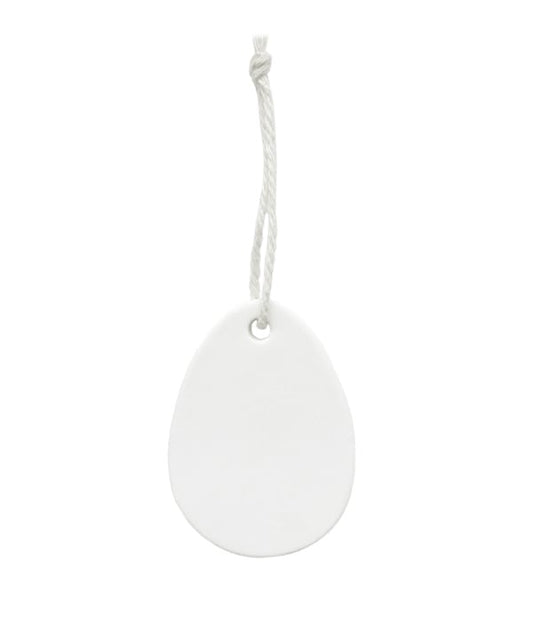 Egg pendant clay white