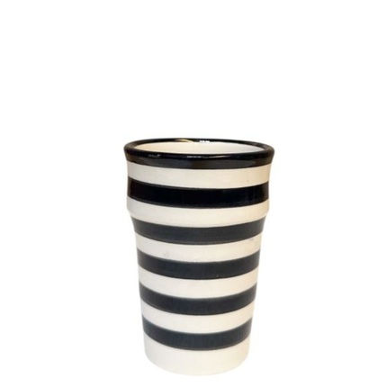 Beldi mok zwart wit gestreept