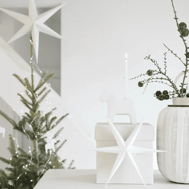 Kerststerren wit set van 2