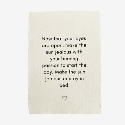 Handgeschept papier met tekst - jealous