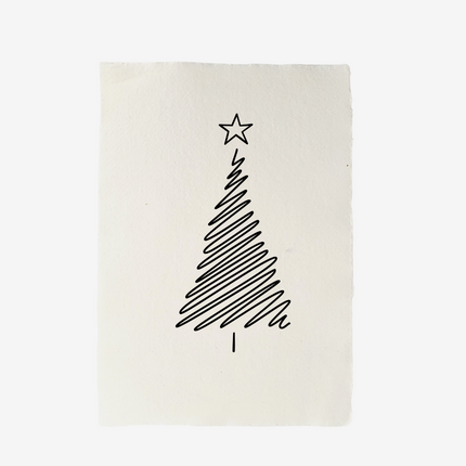Handgeschept papier kerstboom