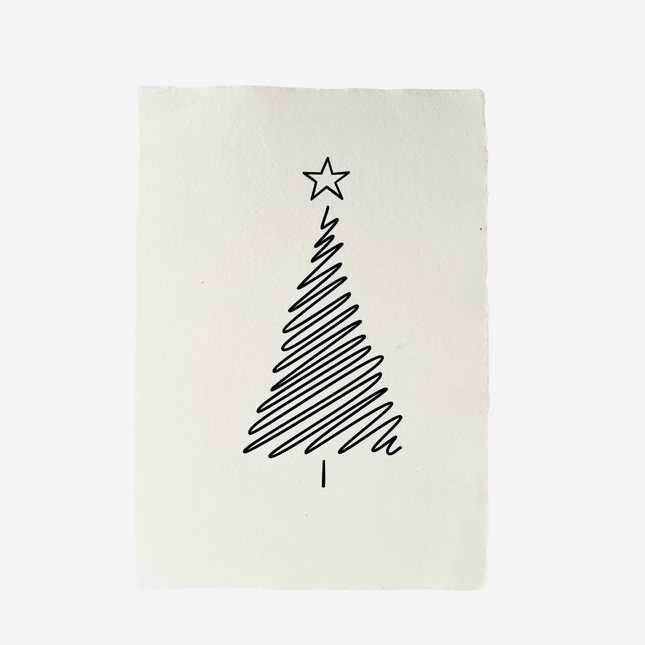 Handgeschept papier kerstboom