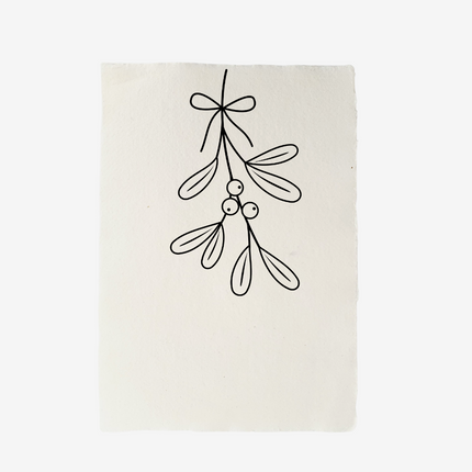 Handgeschept papier mistletoe