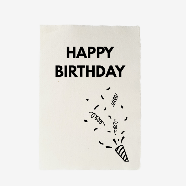 Handgeschept papier Happy Birthday