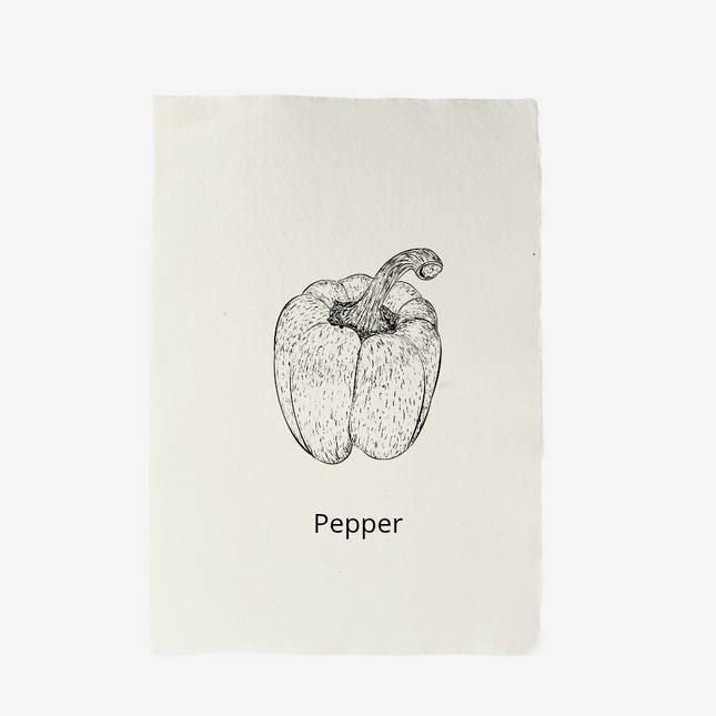 Handgeschept papier Pepper