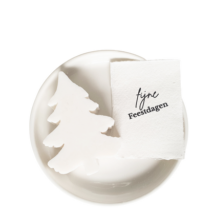 Schoteltje met minizeepje en kaartje