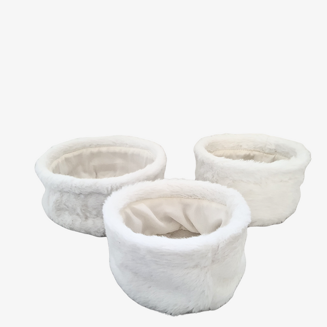 Set van 3 fluffy mandjes