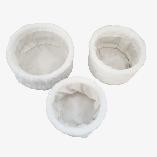 Set van 3 fluffy mandjes