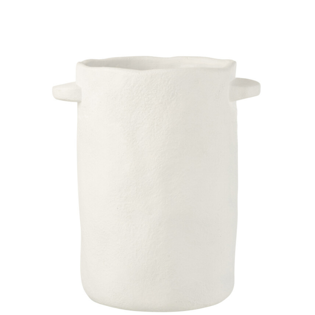 Grote pot cement wit