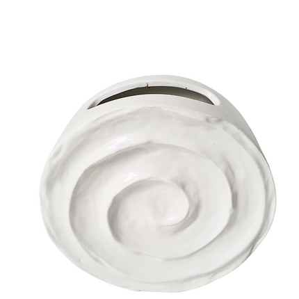 Porseleinen handgevormde schelpvaas rond