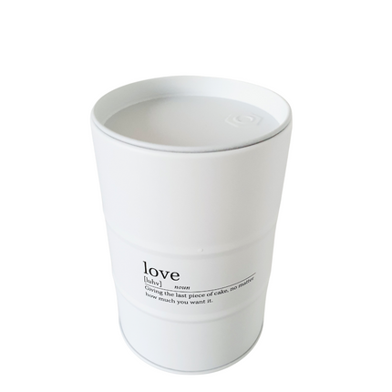 Blik met geurkaars Love