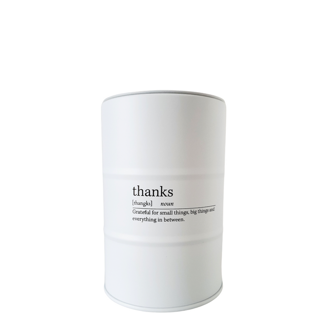 Blik met geurkaars Thanks