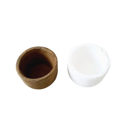 Mini potjes papiermache set van 2