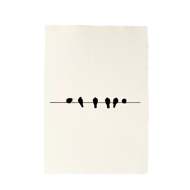 Handmade paper with hedgehog illustration