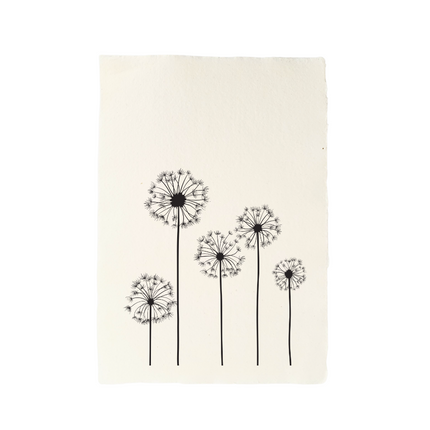 Handgeschept papier paardebloemen