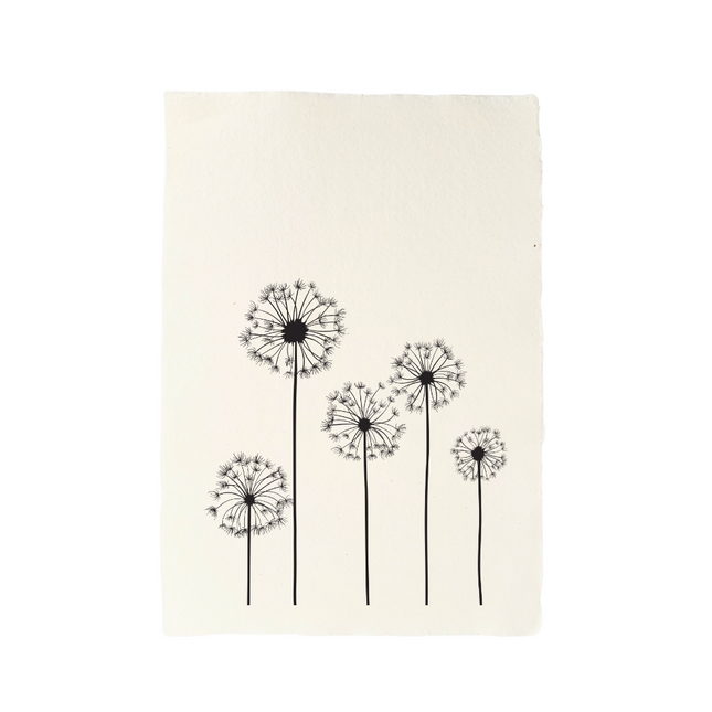 Handgeschept papier paardebloemen