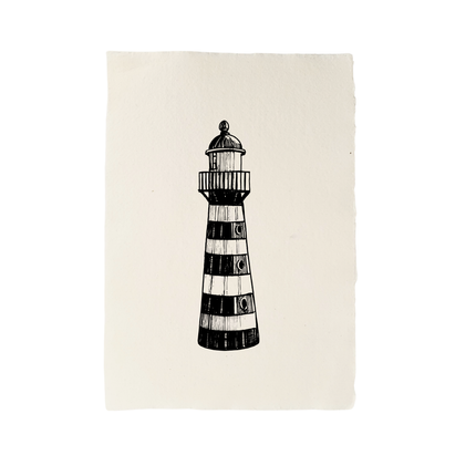 Handmade paper with hedgehog illustration