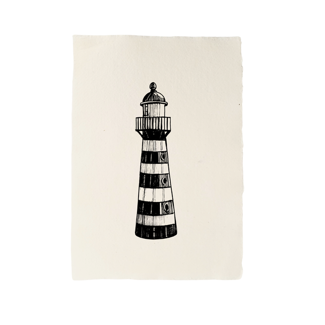 Handmade paper with hedgehog illustration