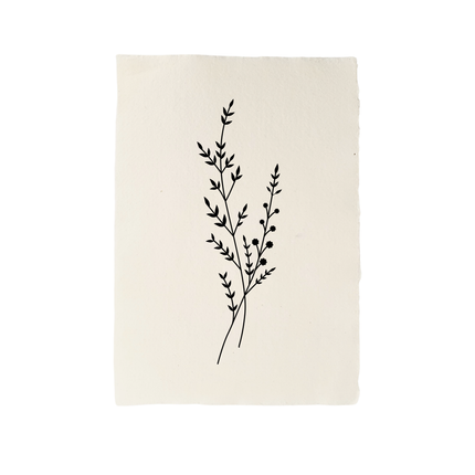 Handgeschöpftes Papier mit Igelillustration