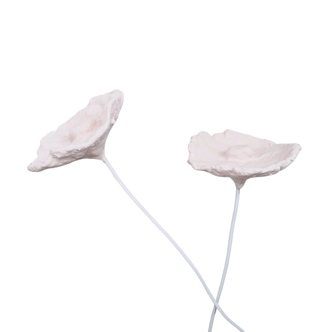 Pappmaché Blume weiß