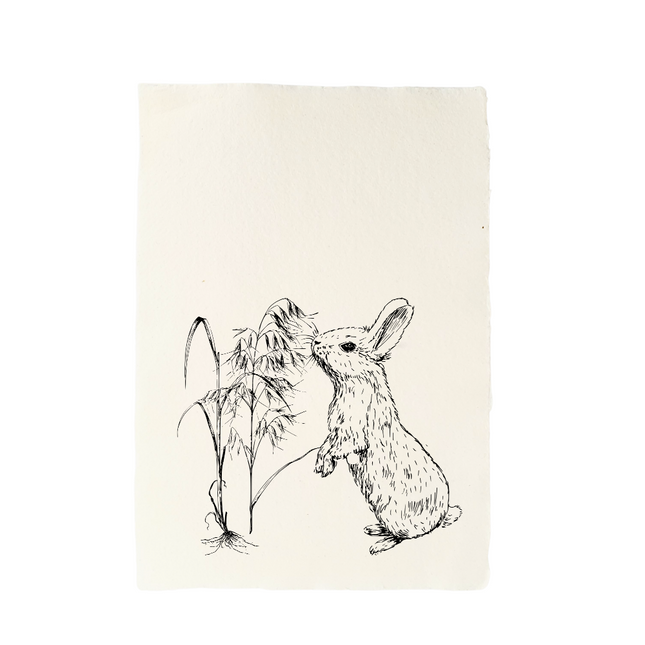 Handgeschöpftes Papier mit Igelillustration