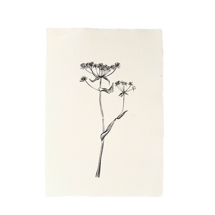 Handmade paper with hedgehog illustration