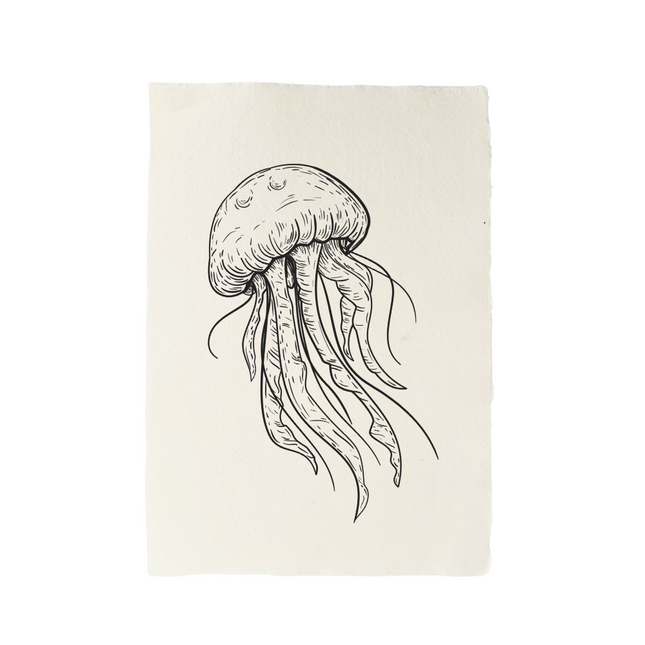 Handgeschöpftes Papier mit Igelillustration