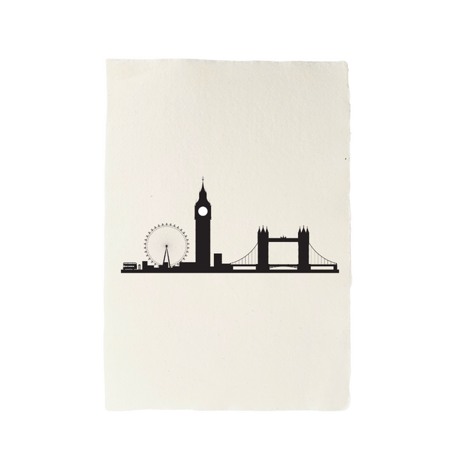 Handmade paper with hedgehog illustration