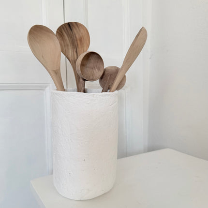 Papier-maché lepelpot