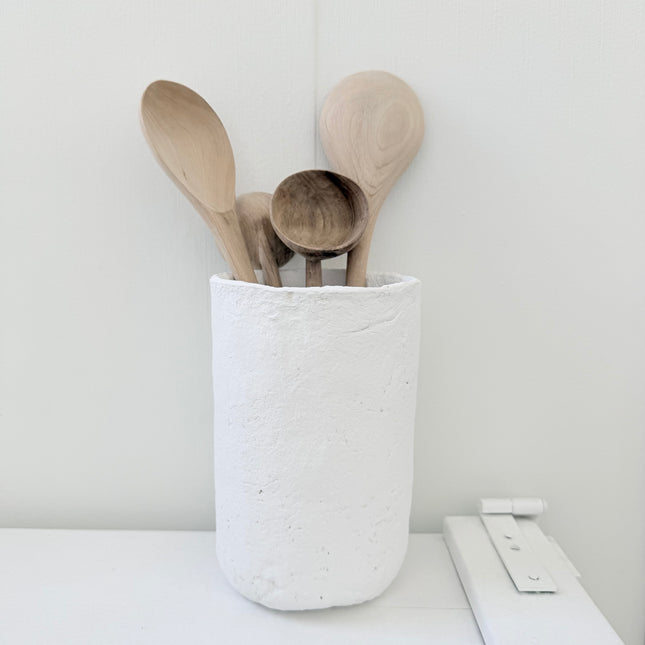 Papier-maché lepelpot