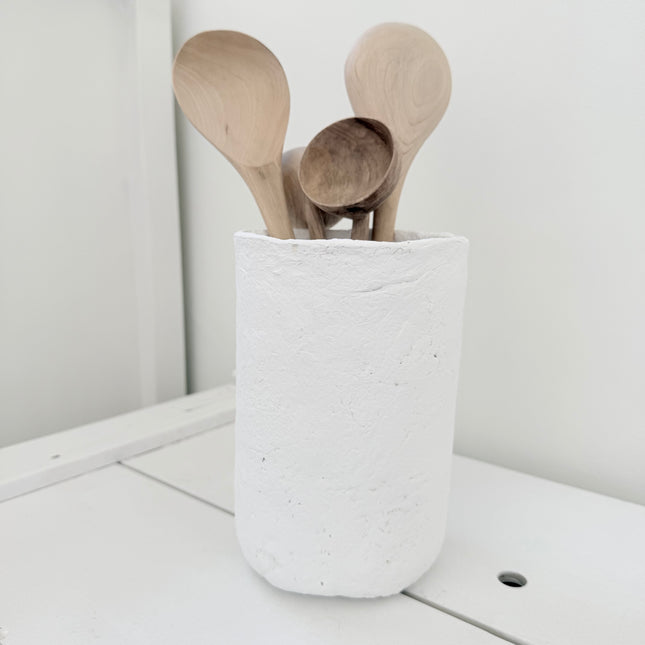 Papier-maché lepelpot