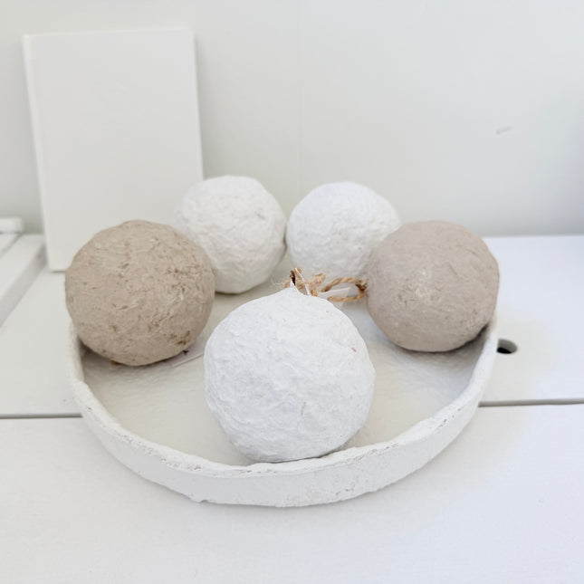 Papier-maché plateau rond