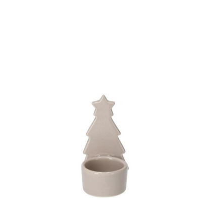Theelicht houder kerstboom taupe