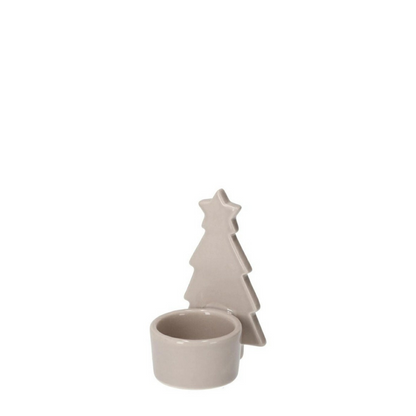 Theelicht houder kerstboom taupe