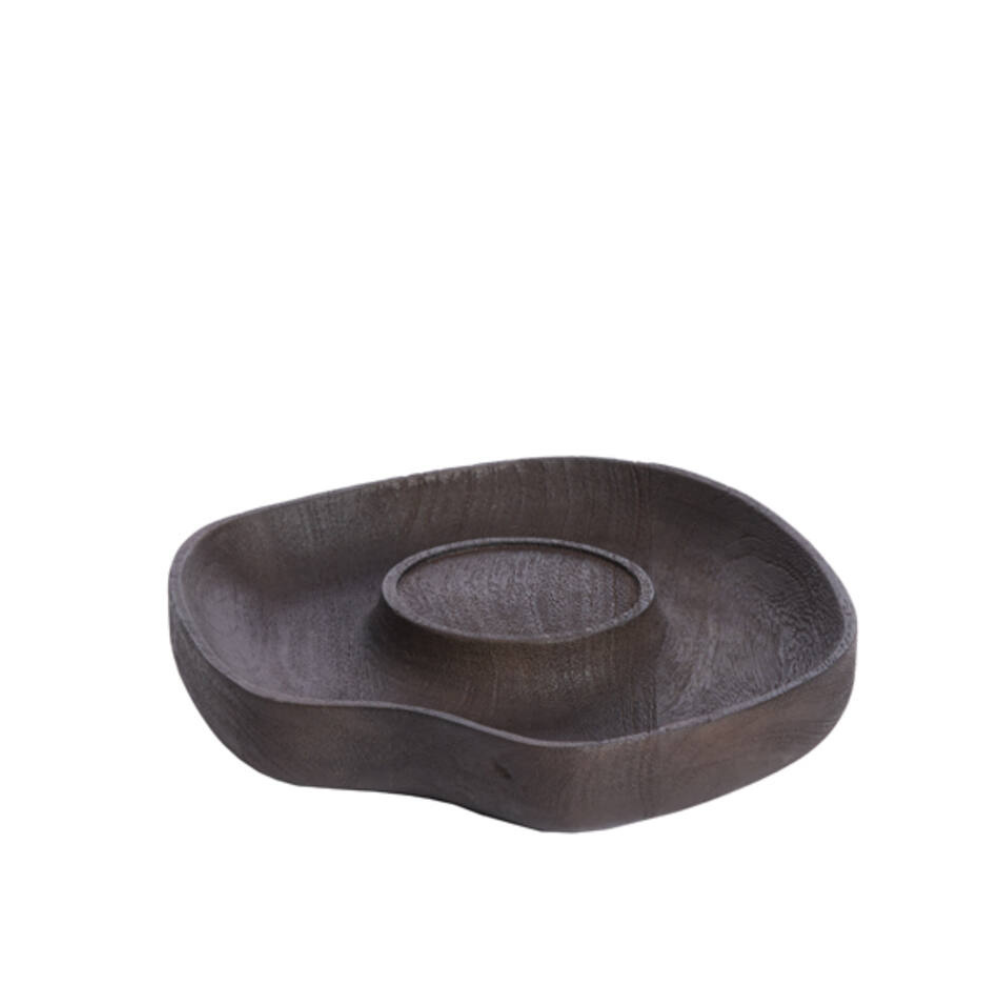 Kaarsenhouder LAGAO hout mat donker bruin