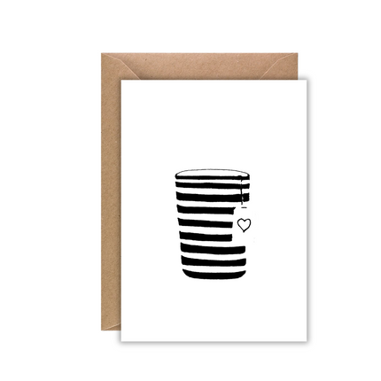 Kaart wit kopje thee