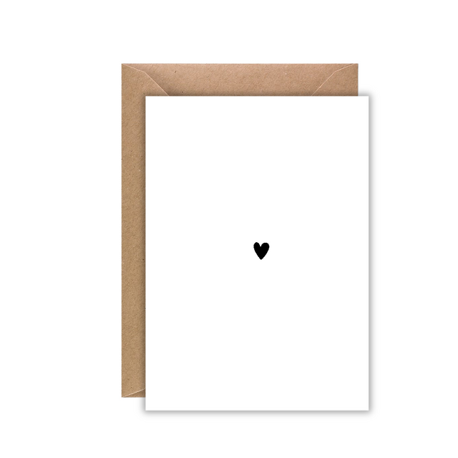 Kaart wit mini hartje