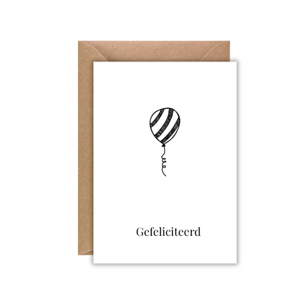 Kaart wit gefeliciteerd